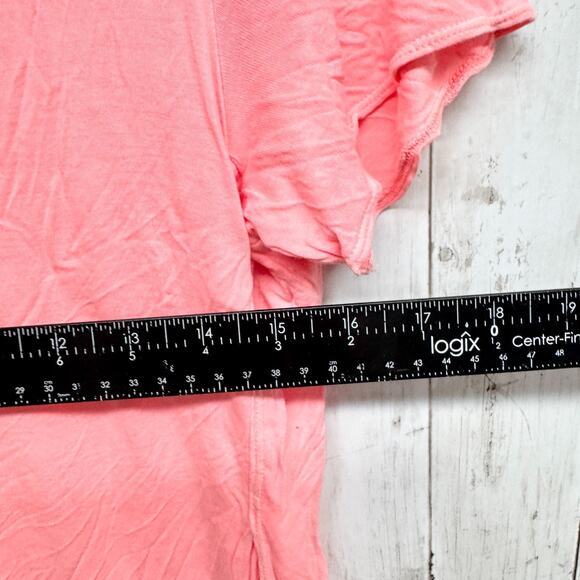 Wilfred Blouse Women Size Small Peach Scoop Neck Short Sleeve Side Slit Tunic - Picture 5 of 6